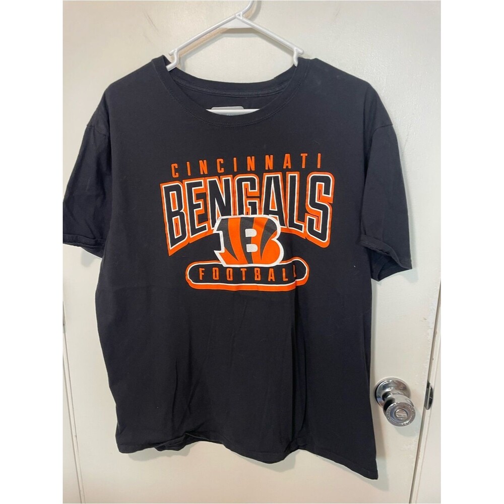 NFL Cincinnati Bengals Black Orange Tee T-Shirt Top mens Size XL football